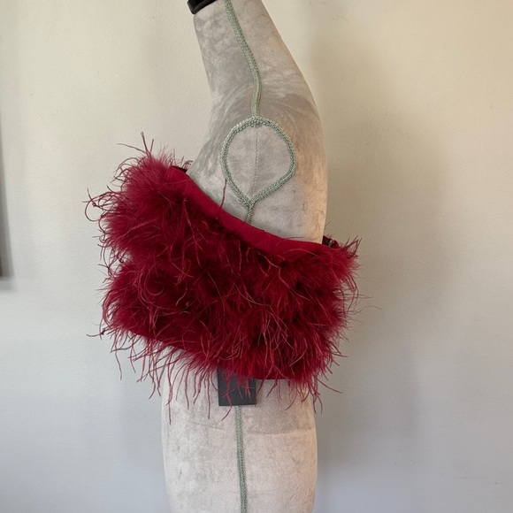 Magnolia Red Feathered Tube Top - Picture 7 of 13